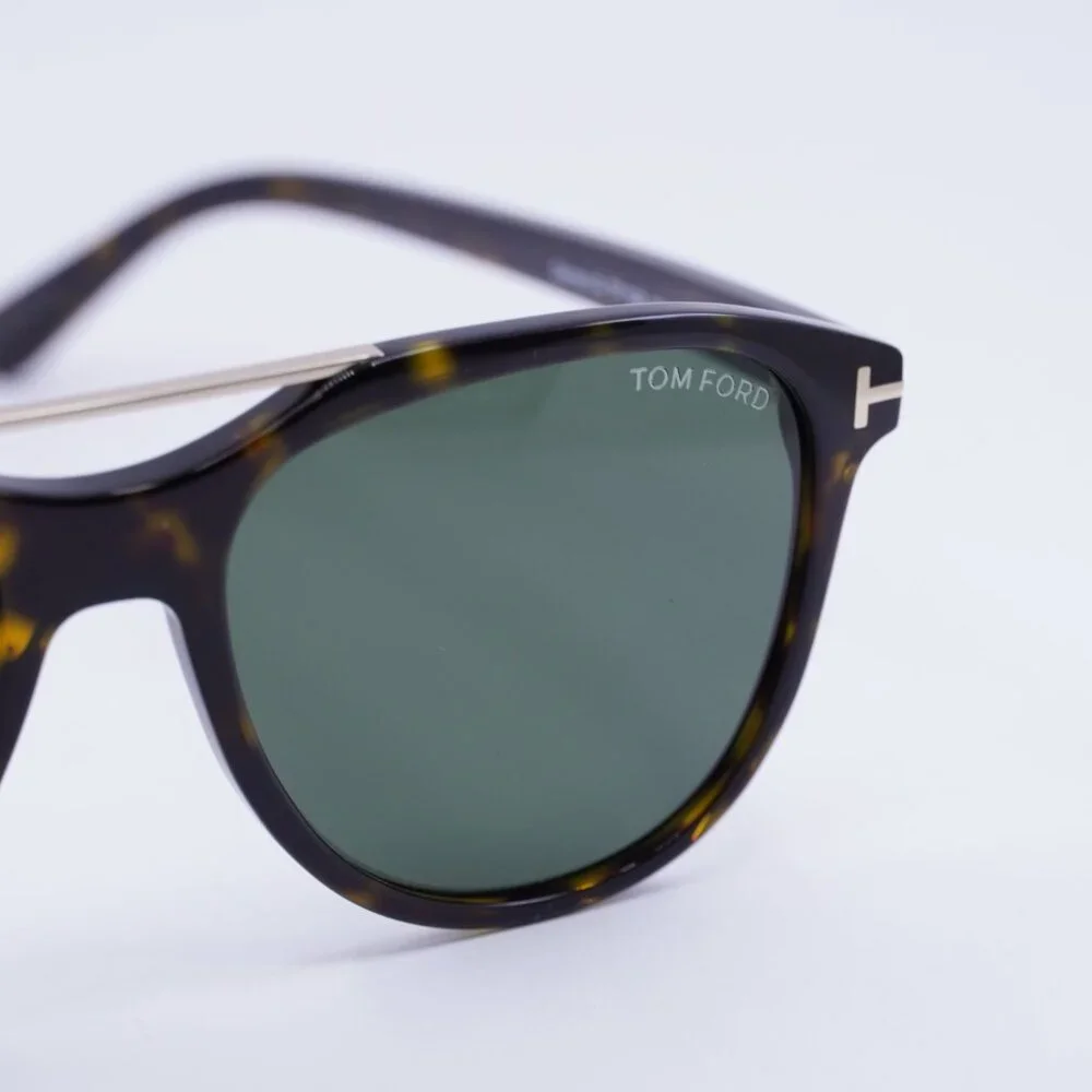 Tom Ford Damian-02 FT1098 52N Sunglasses Havana Aviator Frame, Green Lenses - Picture 7 of 9